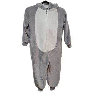 #38 Gray Bunny Rabbit Halloween Costume Hooded Ears Cottontail Easy Potty Access